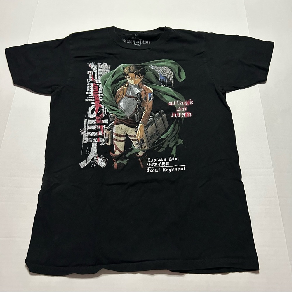 ATTACK ON TITAN SEASON 3 ANIME CAPTAIN LEVI ACKERMAN BLACK GRAPHIC T-SHIRT